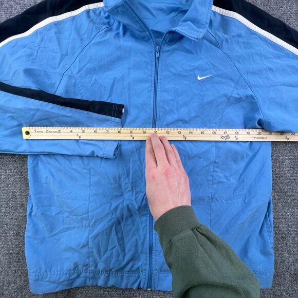 Nike Jacket Girls Sz L 12-14 Baby Blue Windbreaker Track Zip Up Long Sleeve VTG - Picture 4 of 11